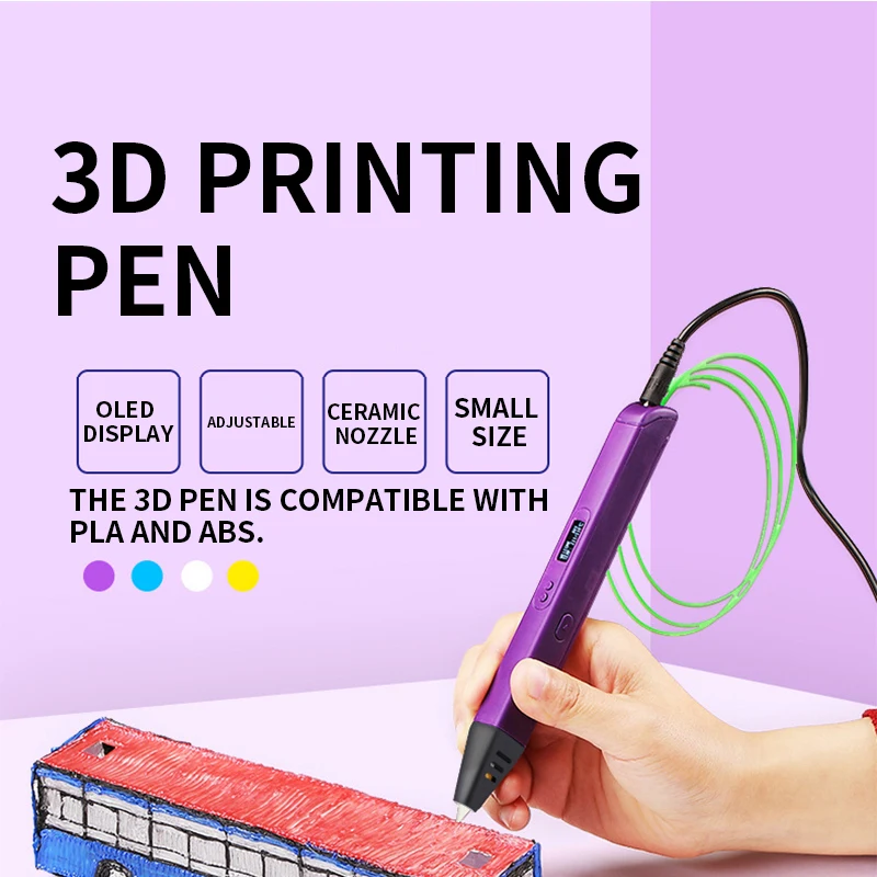 

3D printing pen 3D graffiti OLED display 5V portable 3D printing equipment Children's intelligence development teaching