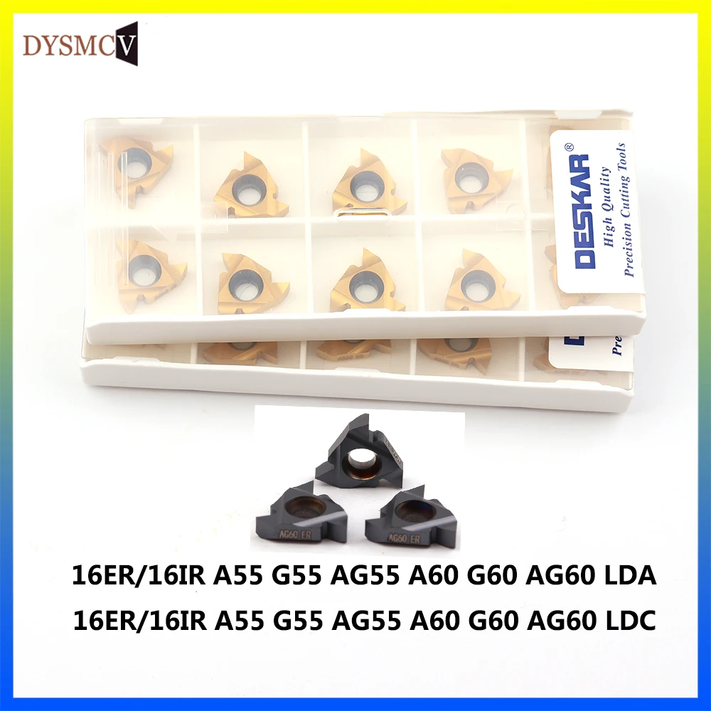 DESKAR100 أصلي 16IR 16ER AG60 AG55 LDA LDC كربيد إدراج موضوع تحول إدراج قطع طلاء أداة تحول CNC ،