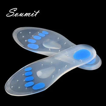 Soumit Unisex Medical Silicone Gel Insoles Treatment Heel Pain Relief Arch Support Orthotic Insole Plantar Fasciitis Heel Spur