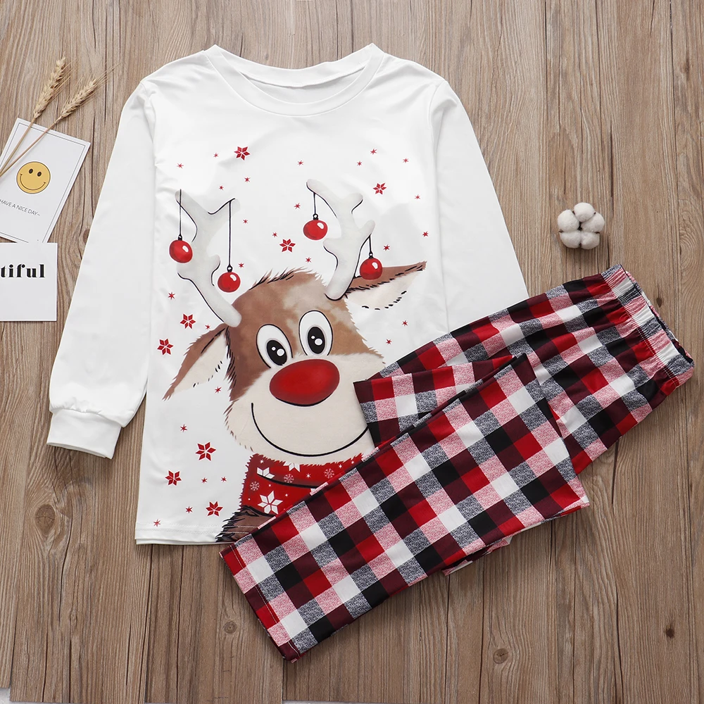 Pijama familiar de Natal, roupas infantis e adultos, top e calça, pijamas de Natal, macacão bebê, 2 peças, 2023