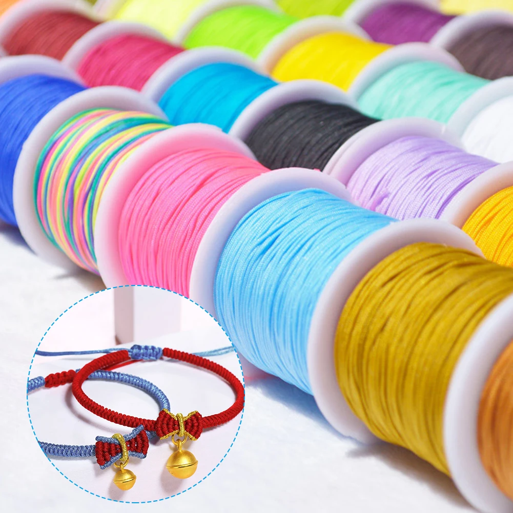 20meter 21colors Nylon Cord Thread Chinese Knot Macrame Cord Bracelet Braided String DIY Tassels Beading Shamballa String Thread