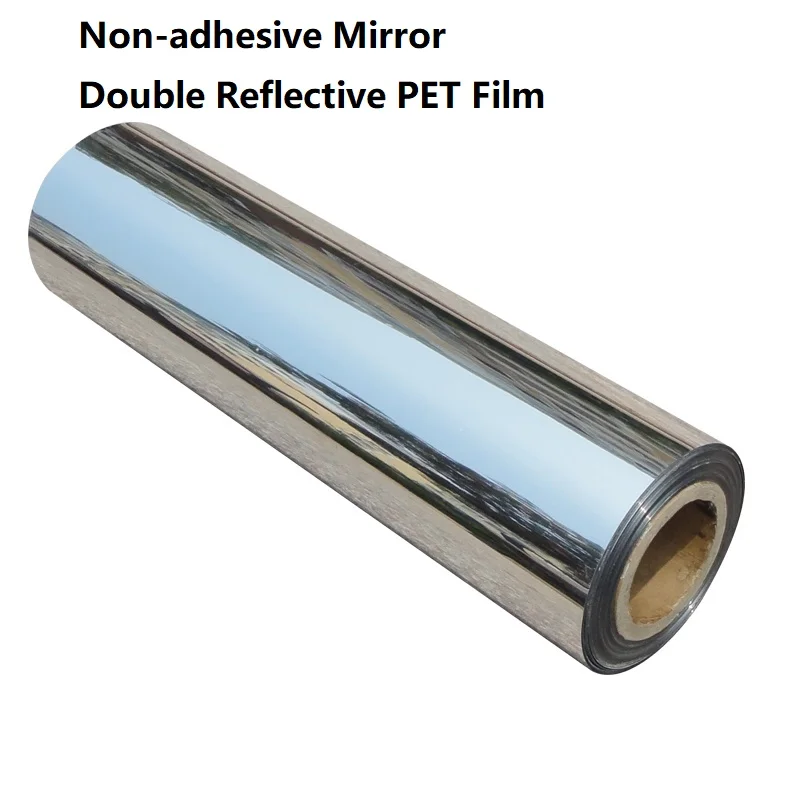 50cm Width None-adhesive PET Reflective Decorative Film Mirror Waterproof High Light Double Reflective Film