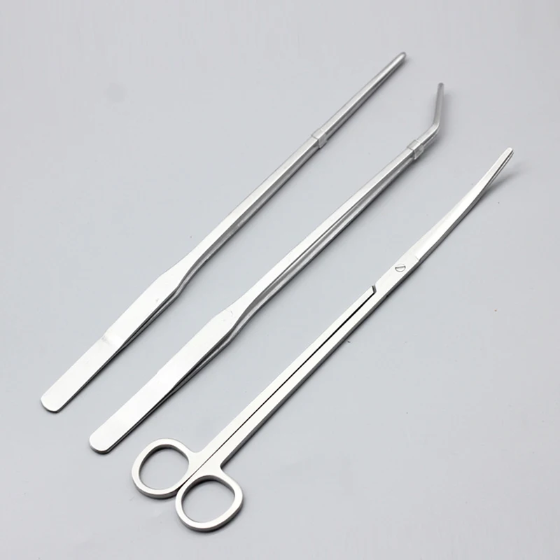 5Pcs/Set Aquarium Stainless Steel Scissor Tweezer Algae Clean Sand Scrape Maintenance Tool Water Plant Tank Aquarium Accessories