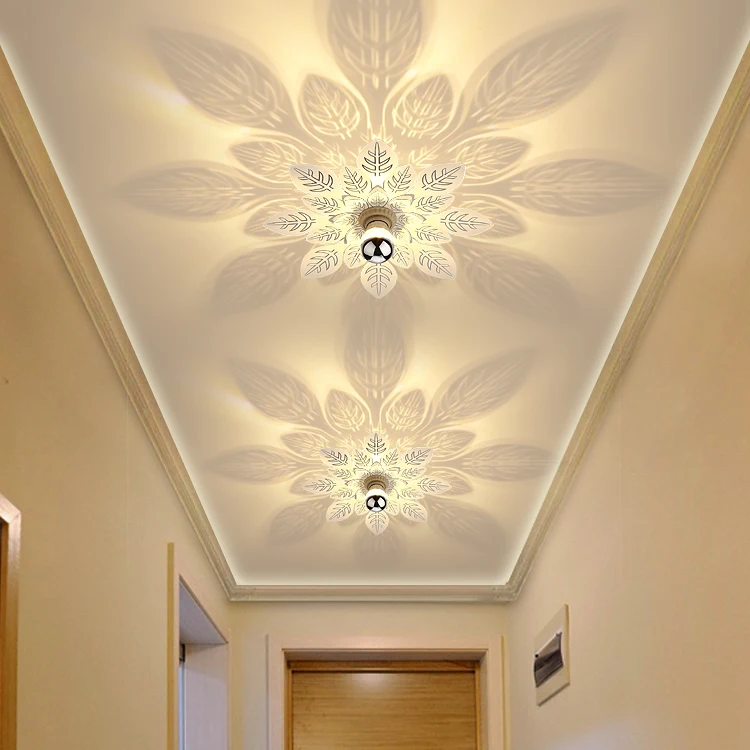 Retro Tree Leaf Style Ceiling Lamp for Entrance Aisle Corridor Nordic Iron Home Decro E27 LED Ceiling Light Fixture for Bedroom