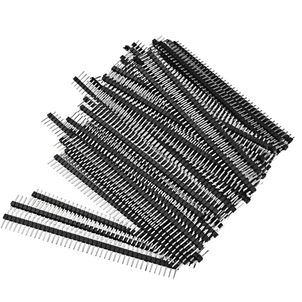 

200pcs 40 Pin 1x40 Single Row Male And Female 2.54 Breakable Pin Header Connector Strip For Arduino Black