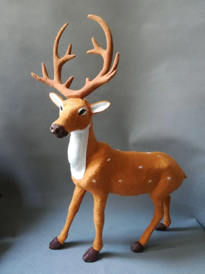 

simulation sika deer plastic&furs deer hard model large 35x44cm,home desktop prop decoration Christmas gift b1409