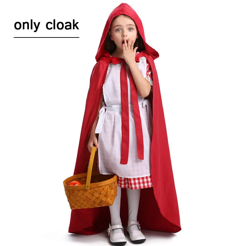 Umorden Volwassen Kinderen Kind Kleine Rode Kap Kostuum Cosplay Mantel Cape Voor Vrouwen Meisjes 2 Laag