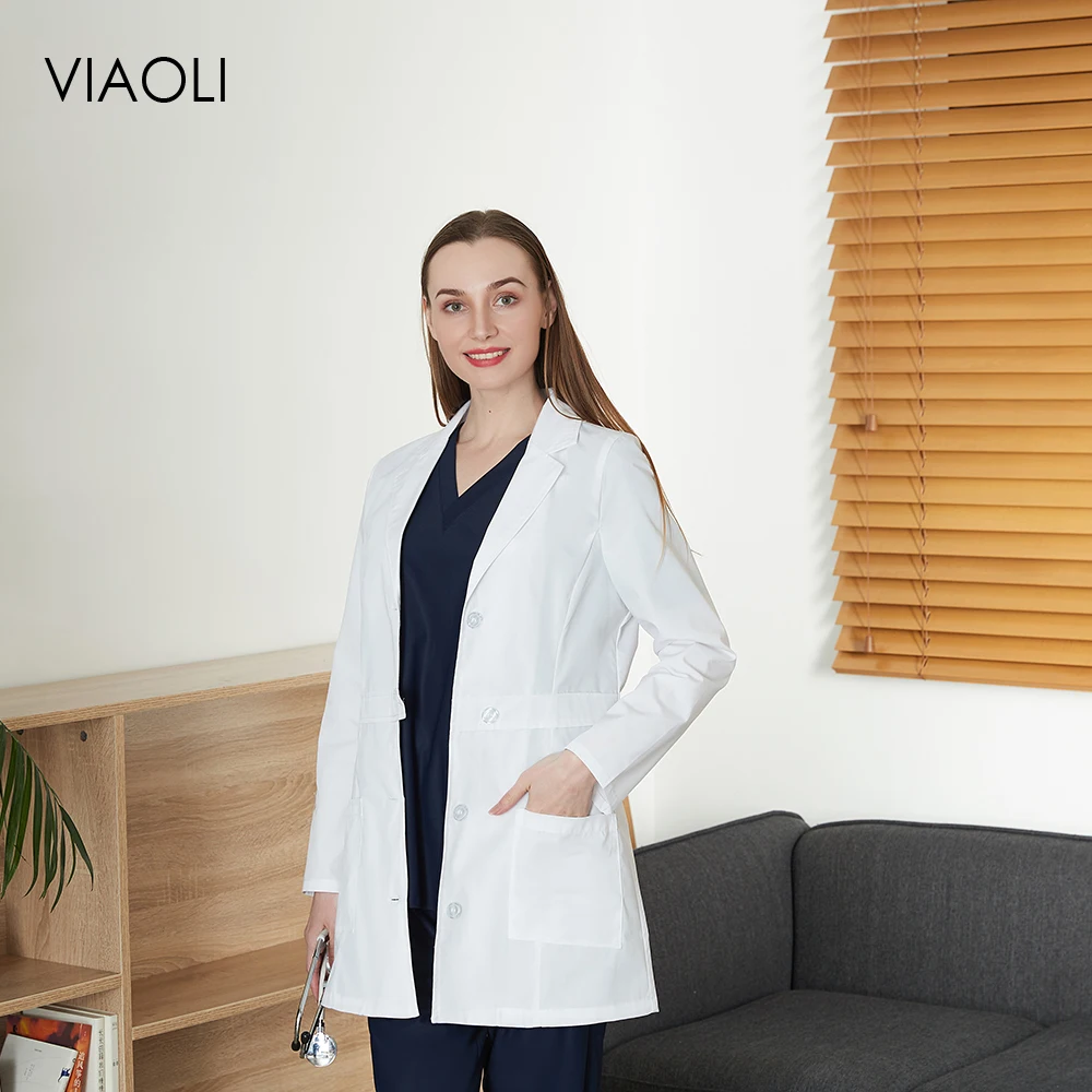 Grooming Slim Lab Coat Nurse High Quality Spa Uniform Veterinary Medical Isolation Coat Scrub Lady Medical Service White Coat