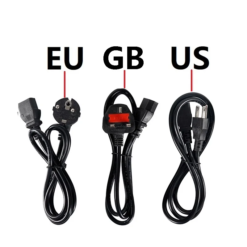 Mega 1pc 3 Prong US EU GB Plug 1.2M AC Power Cord Cable 250V 10A For Monitor Projector PC 3D Printer Adapter Supply Power Cords