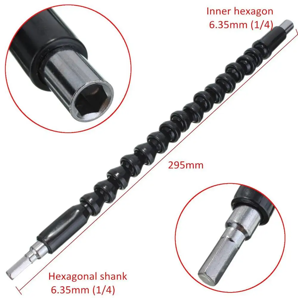 295mm  Screw Shaft Flexible Drill Shaft Electric Drill Extension for the Connection of Screwdriver Head and Electric Drill