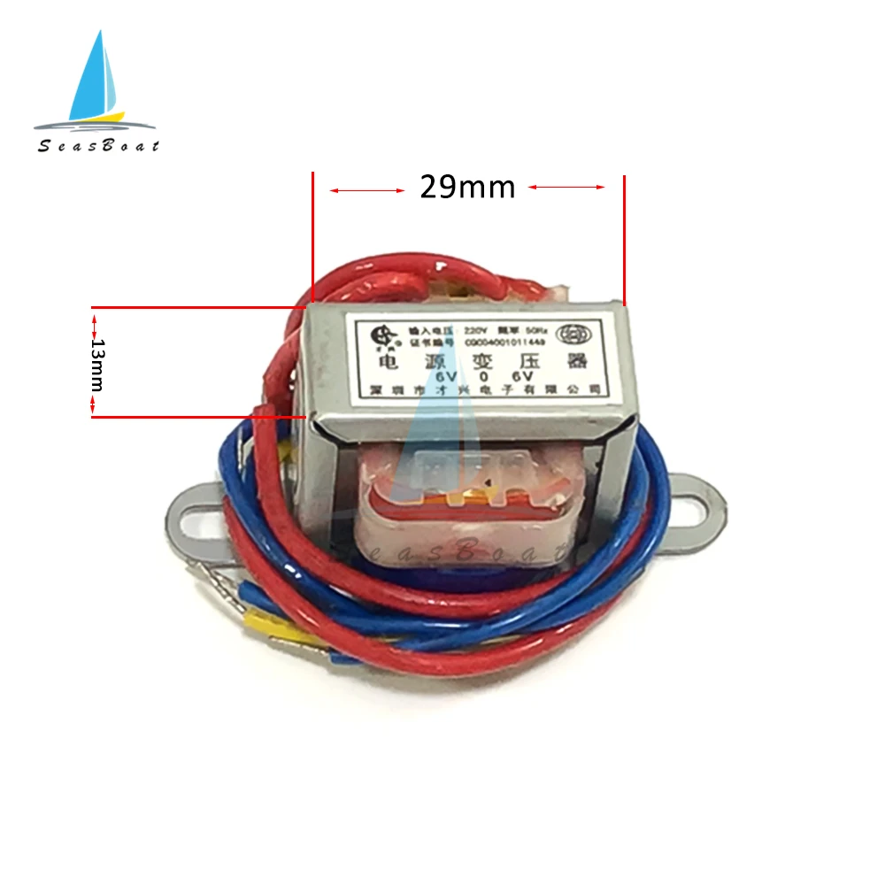 AC 6V 9V 12V Output Voltage 1W EI Copper Core Input 220V 50Hz~60Hz Single Voltage 2 Line Copper Power Transformer