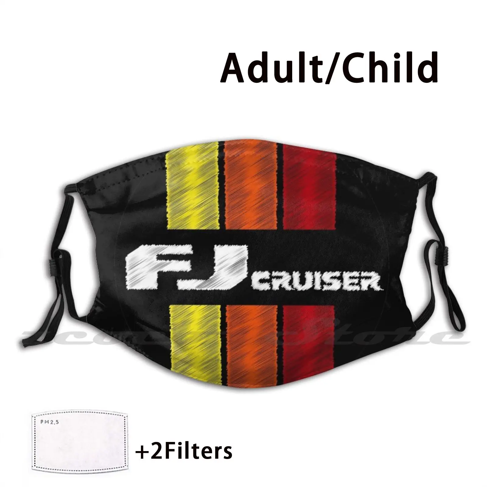 Cruiser Trd Pro 4Runner Retro Stripes Badge Vintage Sr5 Trd Pro 5Th Generation Custom Pattern Washable Filter Pm2.5 Adult Kids