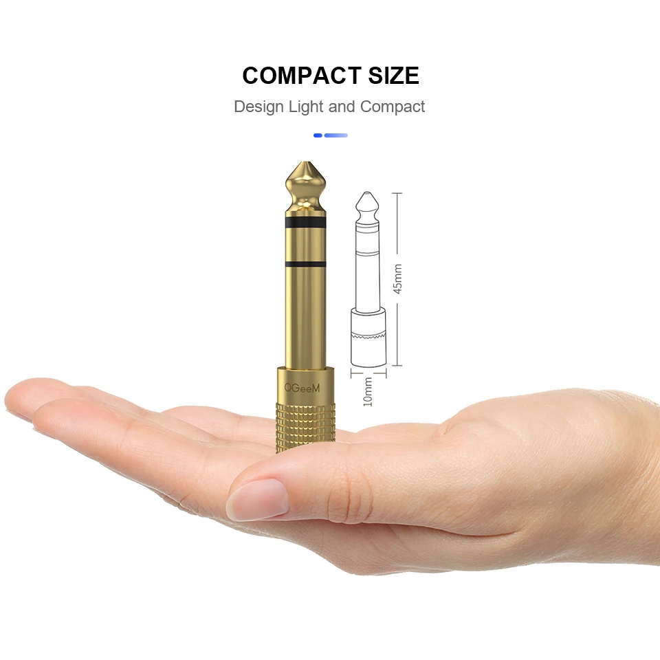 QGeeM Martinetti 6.5 6.35 millimetri Spina Maschio a 3.5mm Femmina Connettore Amplificatore Per Cuffie Audio Adattatore Microfono AUX 6.3 3.5 millimetri Convertitore