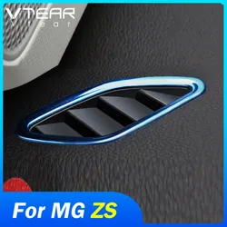 Vtear for MG ZS car air outlet cover decoration frame accessory stainless steel trim accessories interior parts sticker moulding