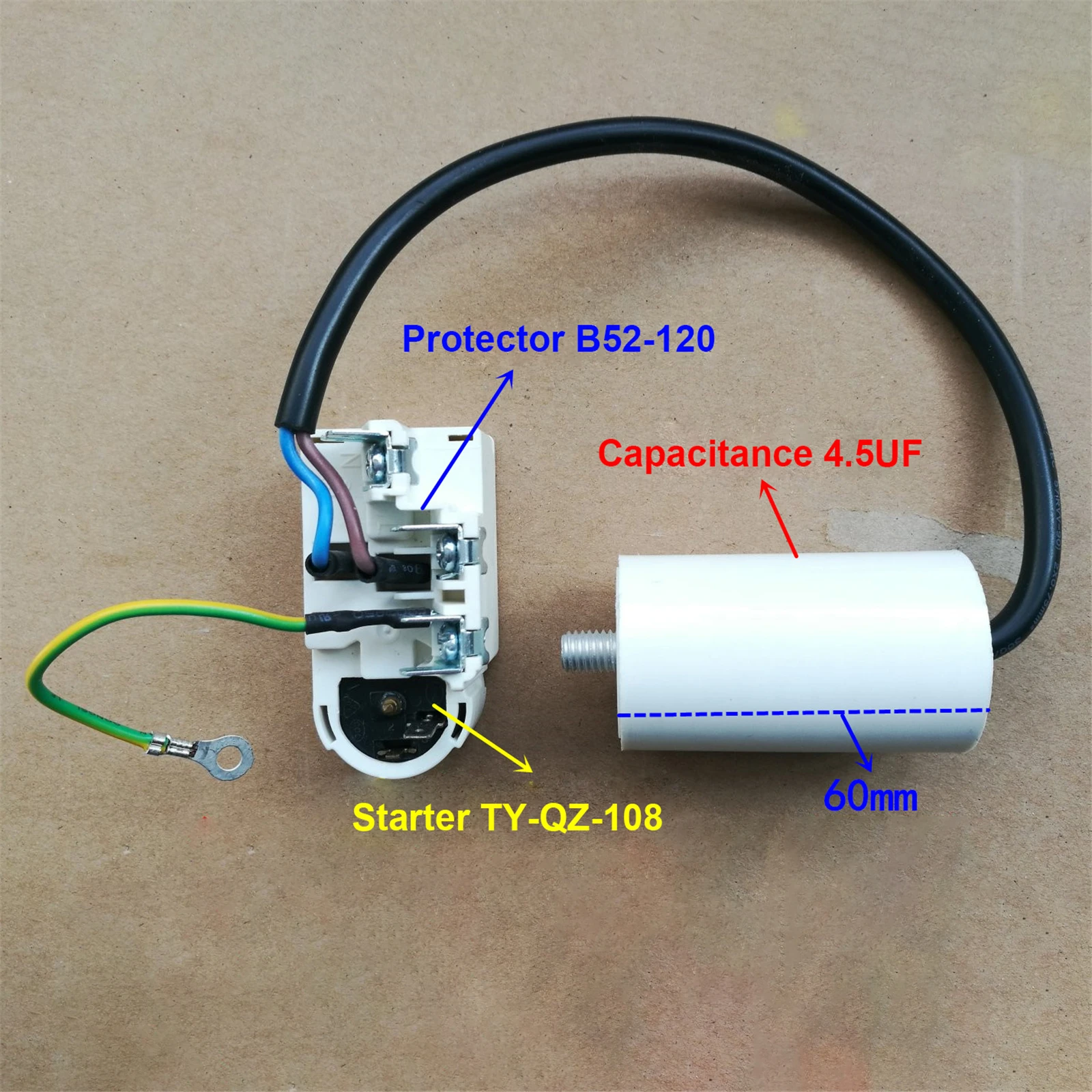 Capacitor Starter Protector for Haier TY-QZ-108 Protector Compressor Relay Accessories with Capacitor Refrigerator Parts