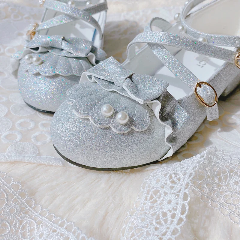 Summer princess sweet lolita shoes cute student daily bowknot leather shoes round head low heel women shoes cosplay Lolita loli