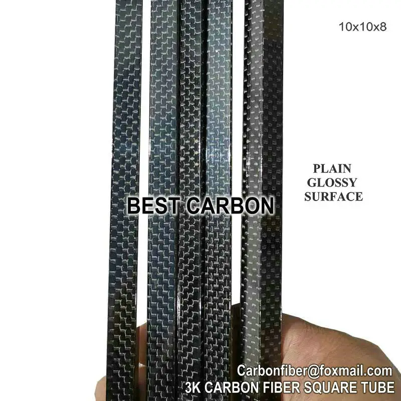 Free shipping 1000mm Length SQUARE 10 12 15 18 20 22 25 30 40mm Twill Matte High Quality 3K Carbon Fiber Fabric Wound Tube