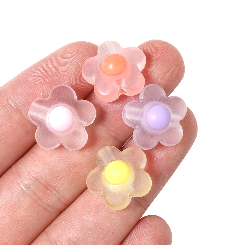 50-100pcs/Lot Round Star Heart Sunflower Acrylic Beads Loose Spacer Beads For Jewelry Making DIY Bracelet Necklace Wholesale