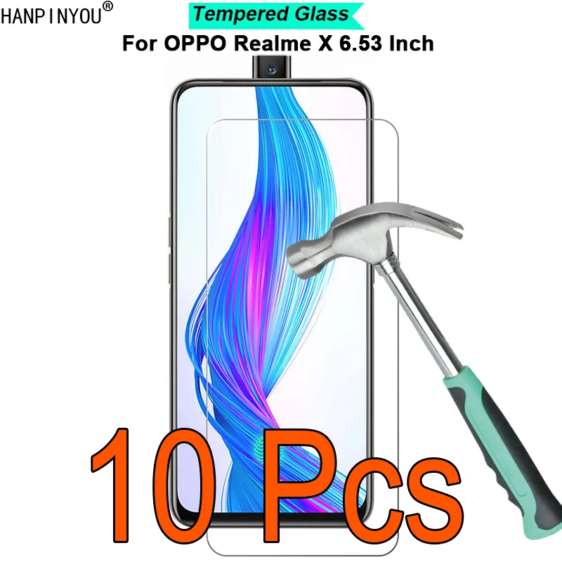 

10 Pcs/Lot For OPPO Realme X 6.53" New 9H Hardness 2.5D Ultra-thin Toughened Tempered Glass Film Screen Protector Guard