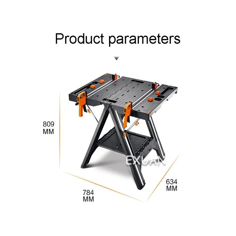 WX051 Mobile Portable Woodworking Table Sawing Machine Multi-function Workbench Portable Folding Carpenter Work Safe And Durable