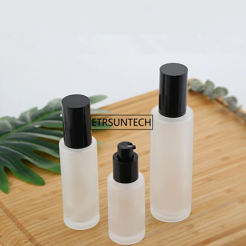 

60pcs 20/30/40/50ml Essence Oil Lotion Pump Bottle Glass Bottle Cosmetic Containers Bottle Frosted White Clear colors F3529