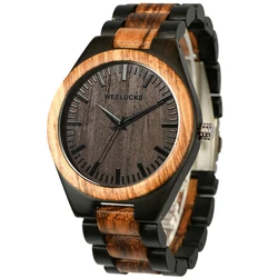 WEELUCKS v3001 new wooden unisex watch simple style wooden strap creative wooden case youth fashion leisure sports watch