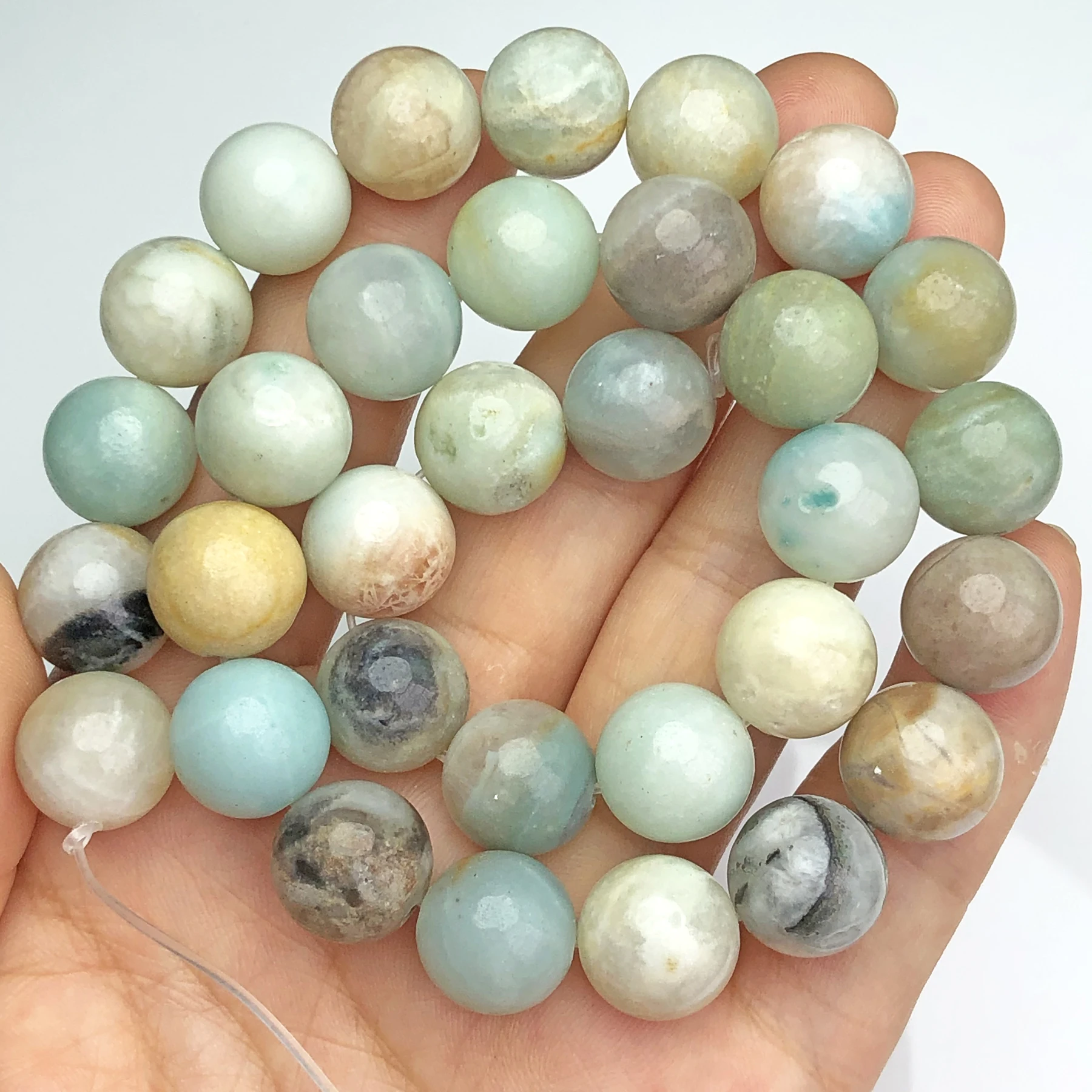AAA Natural Stone Amazonite Beaded Round Loose Spacer Beads For Woman Jewelry Making DIY Bracelet Necklace 4/6/8/10/12mm 1Strand