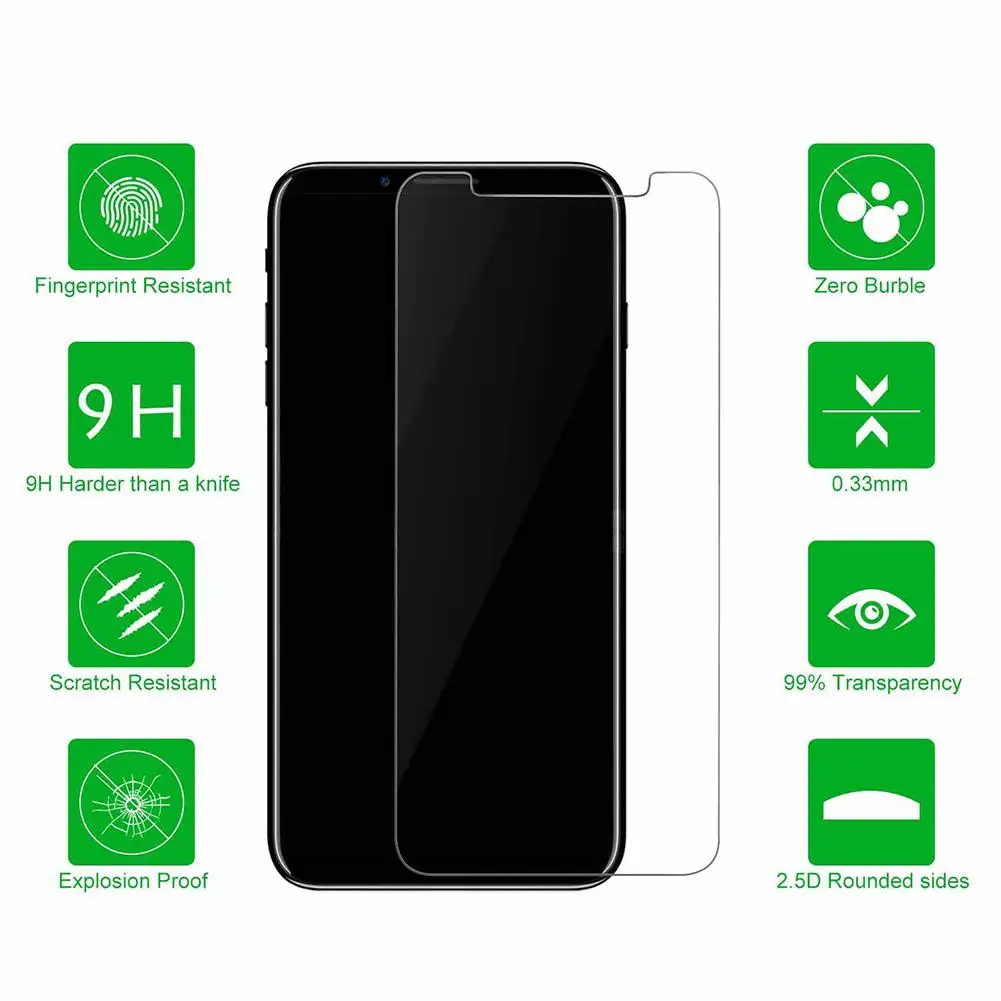 Protective Film 9H Tempered Glass Phone Front Protective Film for iPhone 8 Plus X XS 11 Pro Max 2020