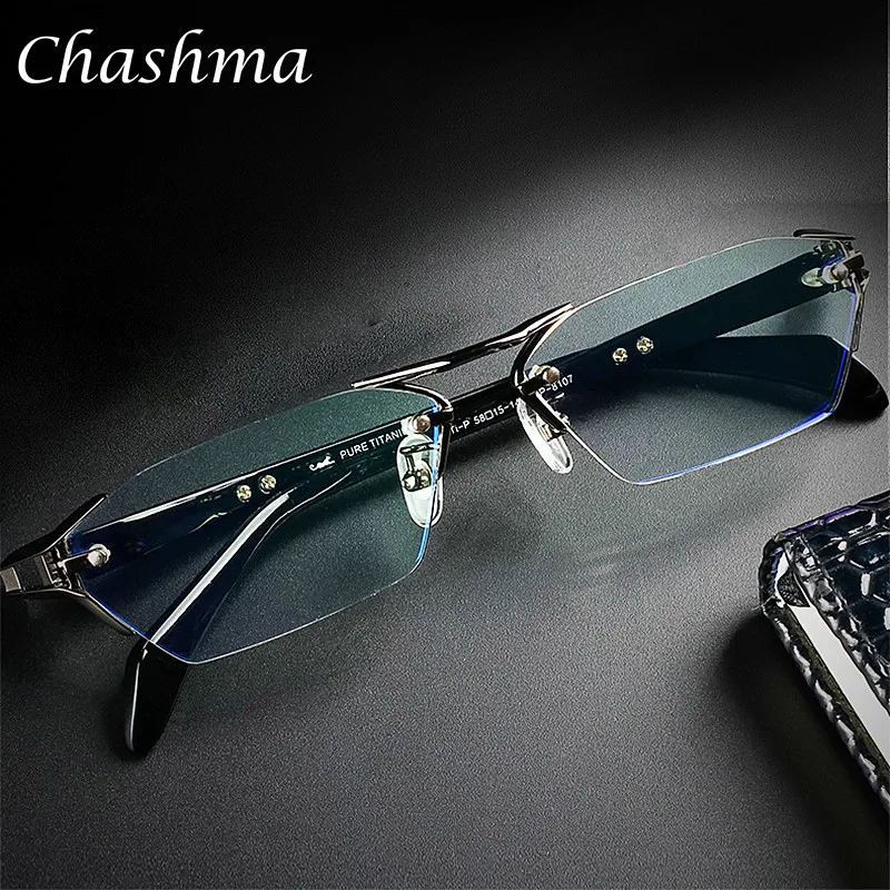 Titanium Glasses Frame Rimless Glasses Eyeglasses Men Myopia Optical Prescription Glasses Spectacle Frame