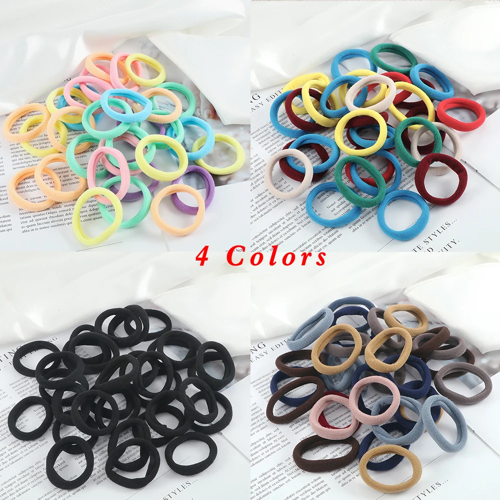 30/50/100pcs Fashion Colorful Hair Bands High Elastic Seamless Hair Ties Girls Women Hair Accessories Scrunchies Ponytail Holder