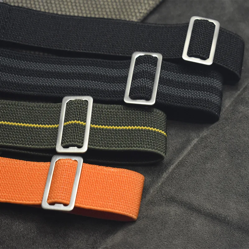 Long Nylon Watch Band Green/Yellow 18mm 20mm 22mm French Troops Parachute Bag Watchband Watch Strap Bracelet Watch Band