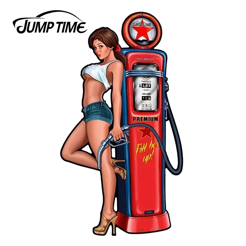 JumpTime 13cm x 7.2cm 3D Car Stickers Sexy Pin up Girl Car Window Decal Sticker Rear Windshield Car Styling JDM