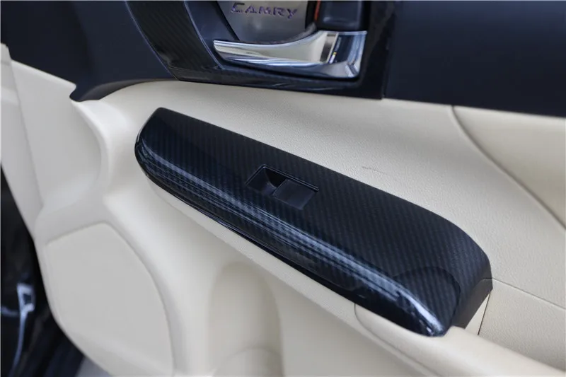 Car Interior Window Lift  Switch Panel Cover Trim Frame Sticker For Toyota Camry 2012-2016 Car Styling Accessories