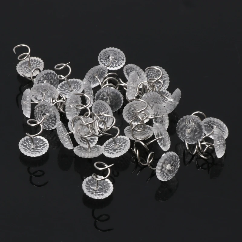 50PCS Clear Heads Twist Pins Fixed Fastener Nails for Upholstery Blankets Sofa Twist Pins