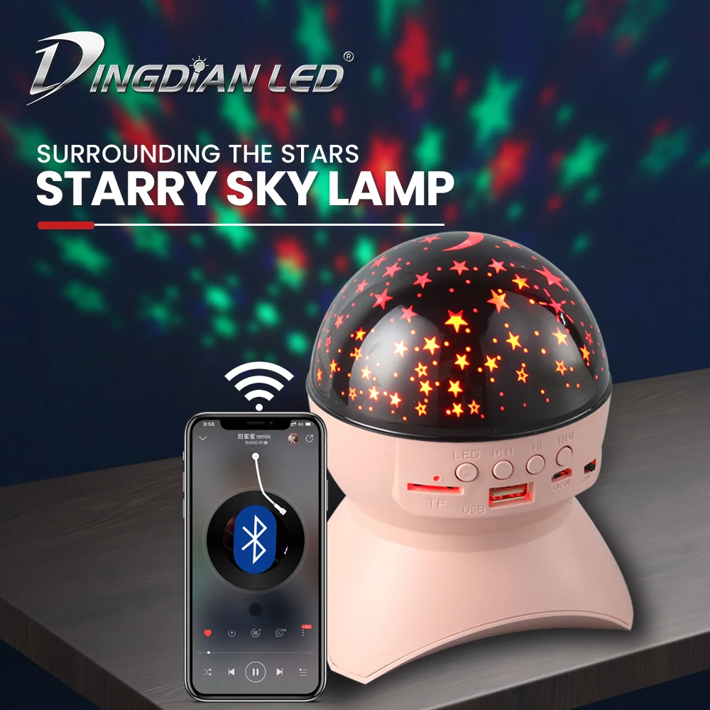 Starry Sky Light Portable MINI RGB night lamp colorful bluetooth USB rechargeable starry sky music projection lamp for Kids Gift