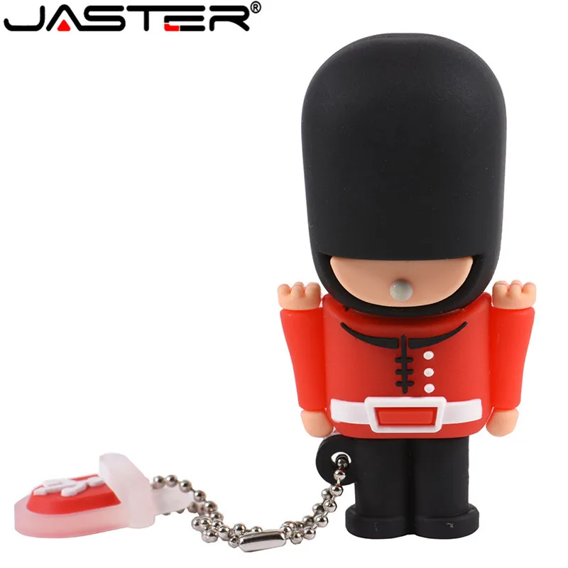 JASTER New Hot USB Flash Drive Pendrive Handsome British Guard Cartoon Pen Drive 16G 32G 64GB Usb 2.0 Memory Stick USB stick