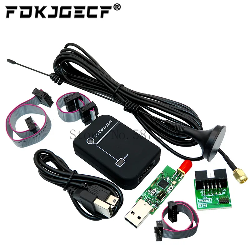 CC2531 Zigbee Emulator CC-Debugger USB Programmer CC2540 Sniffer with 8DBI antenna Bluetooth Module Connector Downloader Cable