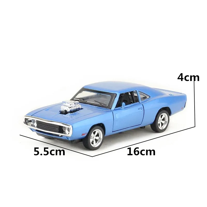 1/32 Fast & Furious 7 1970 Dodge Charger R/T Diecast Alloy Miniature Toy Car Model Pull Back Sound Light Collection Gift For Kid