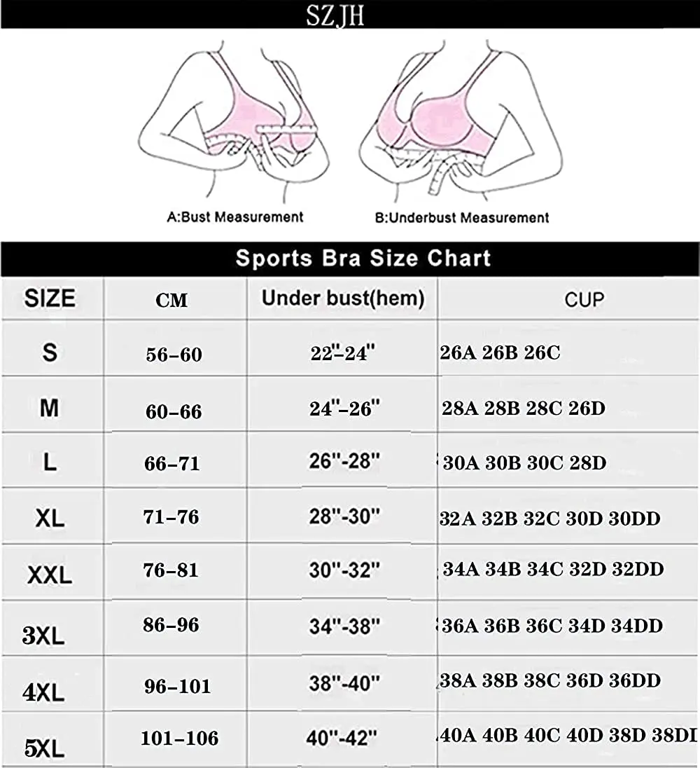 Sports Bra Women Crop Top Fitness Sportswear Bras Fitness Female Zipper Underwear Running Shockproof Bras Push Up 5XL Plus Size