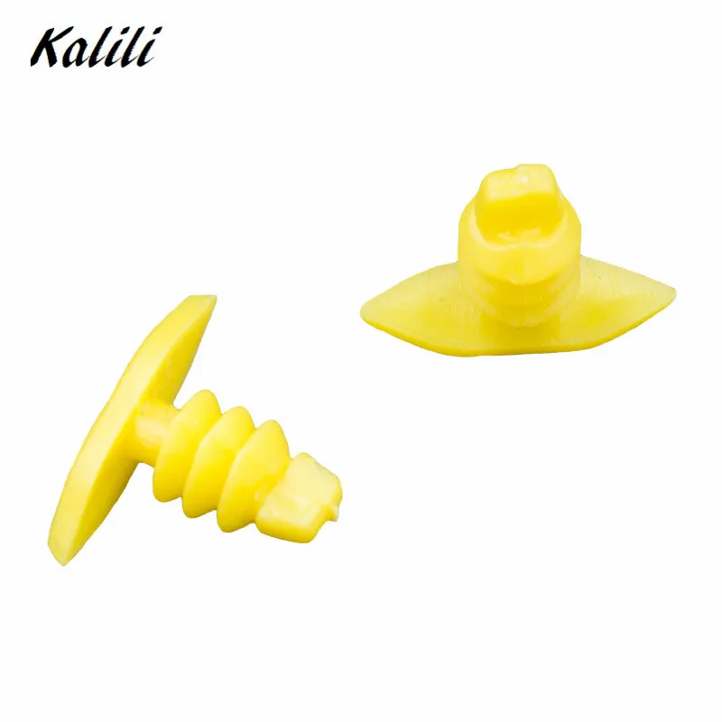 100 Pieces Yellow Plastic Fastener Rivet For Honda Toyota Moulding Weatherstrip Door Seal Clip Retainers Rivets