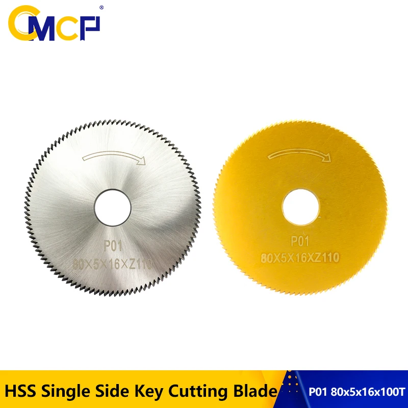 

CMCP 1pc P01 80x5x16x100T HSS Key Cutting Machine Blade Titanium Coated Saw Blade For Horizontal Key Machine Key Cutting Disc