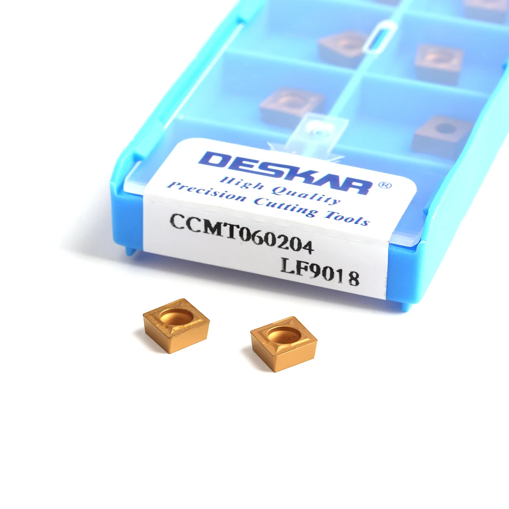 DESKAR Ban Đầu CCMT060204 Carbide Lưỡi Dao CCMT09T304 CCMT09T308 CCMT060208 LF9018 Dụng Cụ Xoay Tích Thép Dụng Cụ Xoay Lưỡi Dao