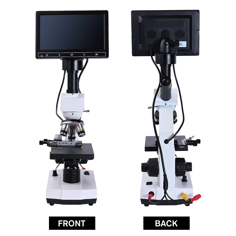 5MP HD Professional Mites Sperm biological Lab Digital Microscope Led + electronic eyepiece + 7-inch LCD screen USB Data line