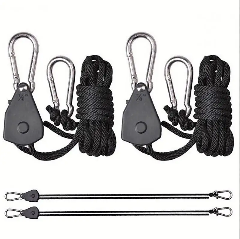 2Pc puleggia regolabile imbracatura imbracatura gancio a cricchetto carico massimo 150 Lb lampada sollevatore riflettore tazza Led gancio assemblaggio imbracatura