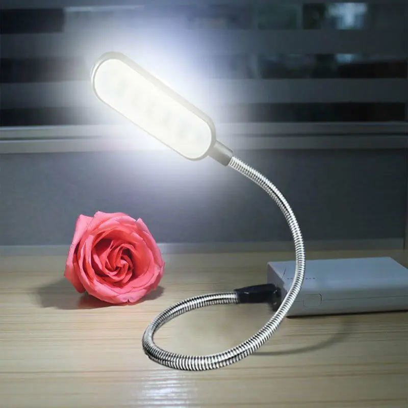 Mini 4 LED Book Lamp Portable USB Reading Night Lamp White/Warm Color Table Desk Lamp For Laptop Power Bank Notebook PC Computer