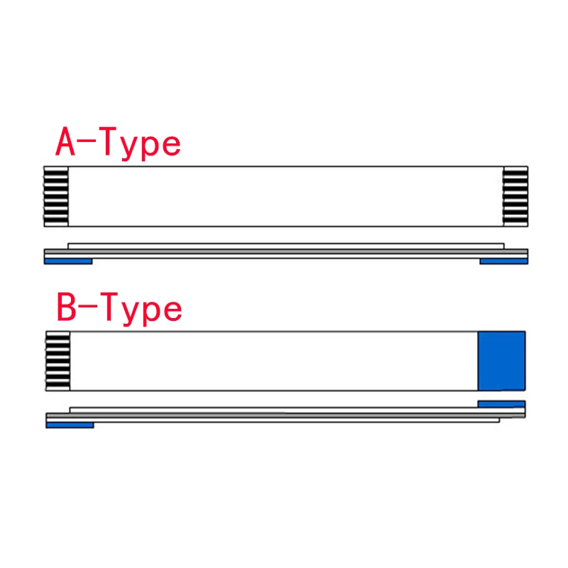 FPC FFC Flexible Flat Cable AWM 20624 80C 60V VW-1 A/B Type 0.5mm 100/150/200/250mm 22/24/26/30/34/36/38/40 PIN