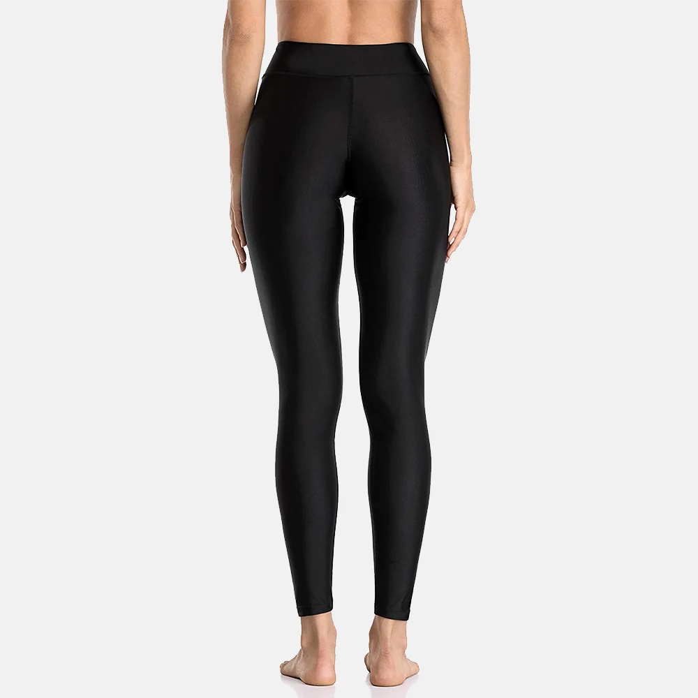 Charmleaks-Calções Longas de Natação Esportiva para Mulheres, Estampa Leopardo, Skinny Swim Pants para Senhoras, Roupa de Banho ao Ar Livre, Leggings