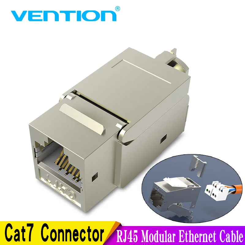 Vention Cat7 Ethernet Connector RJ45 Modular Ethernet Cable Head Plug Gold-plated Cat 7 6 Shield Network Connector for Lan Cable