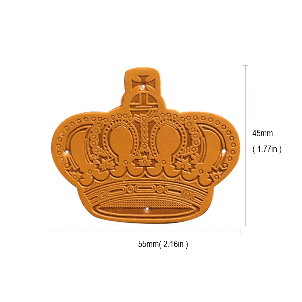 Diy Craft Supplies Crown Hand Made Pu Leather Labels For Shoes Bag Leather Badge Handmade Tags For Leather Craft Accessories
