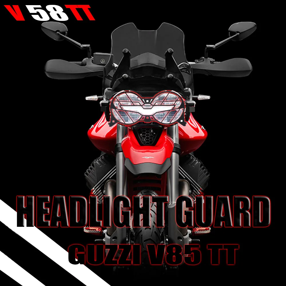 V85TT NEW Motorcycle Folding Headlight Guard Protector Grill Double Protection For Moto Guzzi V85 TT